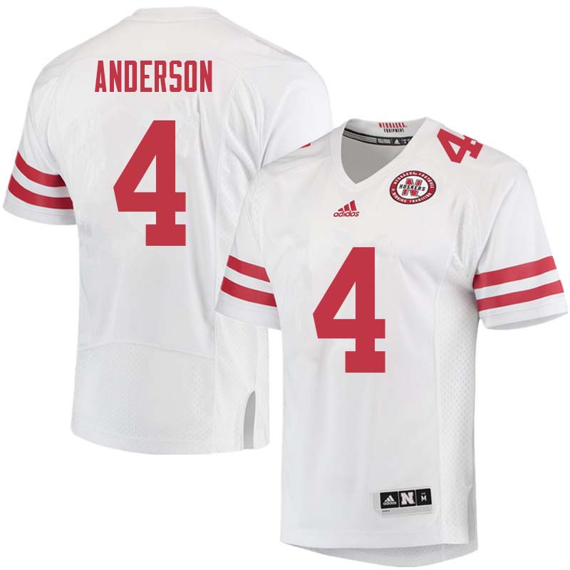 Men #4 Avery Anderson Nebraska Cornhuskers College Football Jerseys Sale-White